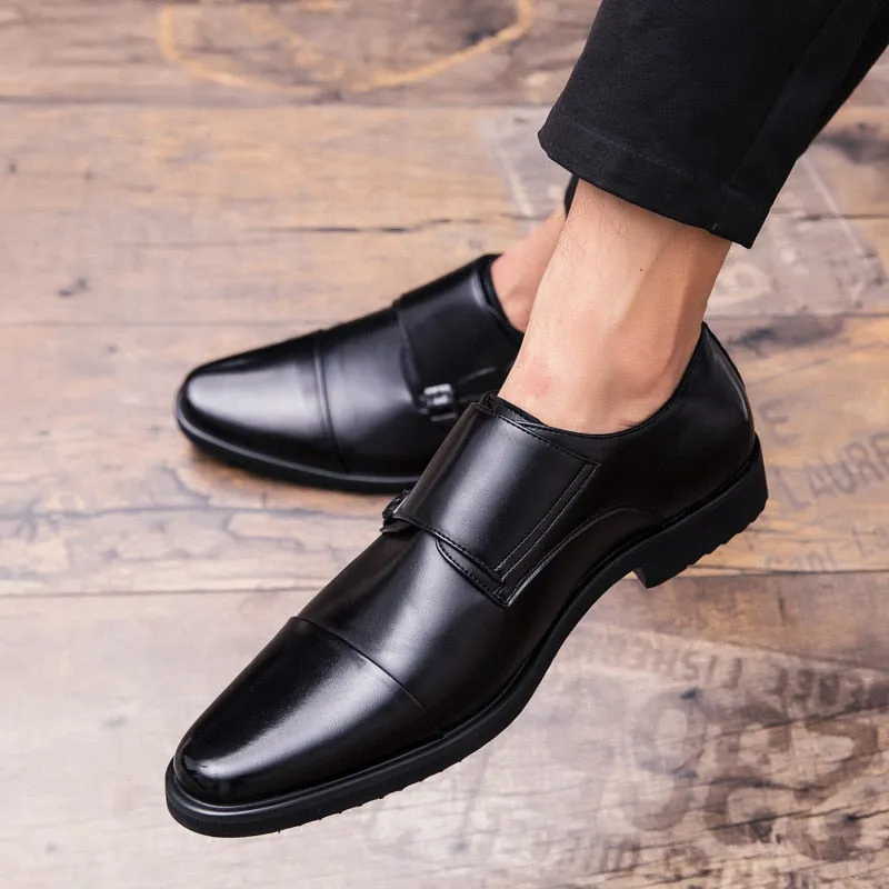 West Louis Double Monk Strap Oxford Leather Dress Shoes
