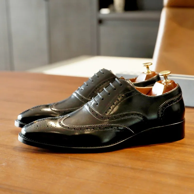 West Louis Formal Genuine Leather Business-Men Brogue Oxford Shoes