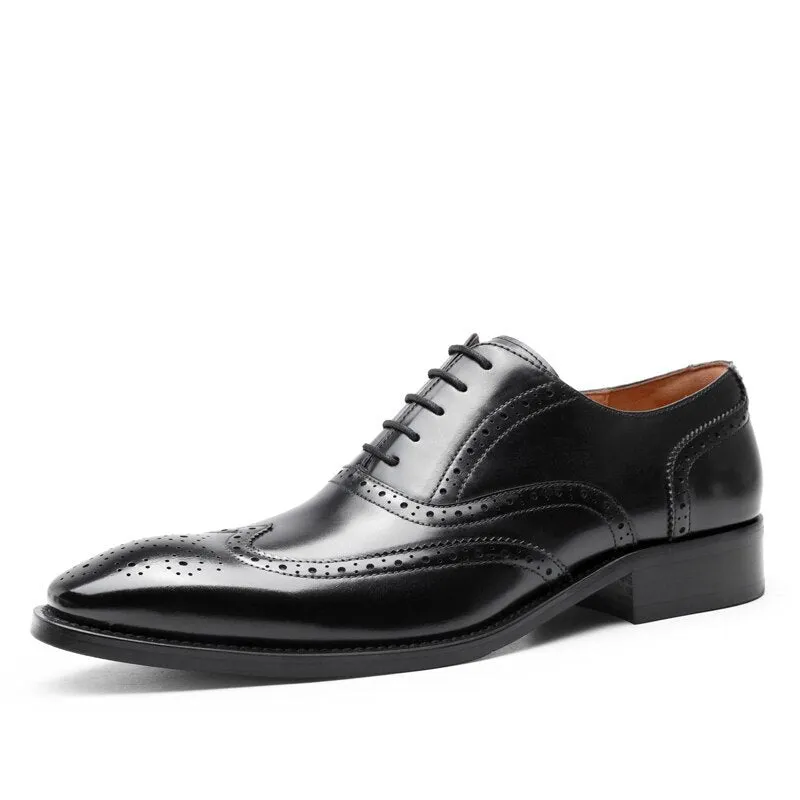 West Louis Formal Genuine Leather Business-Men Brogue Oxford Shoes