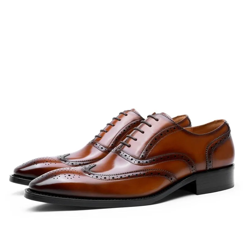 West Louis Formal Genuine Leather Business-Men Brogue Oxford Shoes