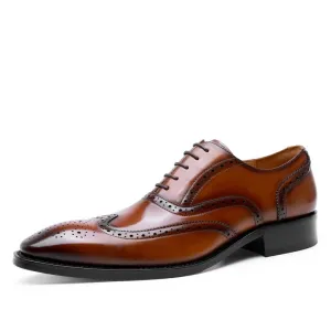 West Louis Formal Genuine Leather Business-Men Brogue Oxford Shoes
