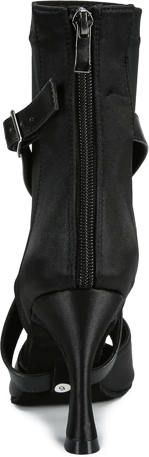 YYTing Ballroom Dance Shoes Women Salsa Latin Boots Dancer Comfortable 3.5 inch Heel Footwear YT309